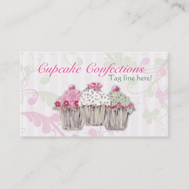 Rosy Cupcake Business Cards (Front)