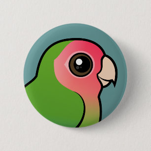 Rosy-faced Lovebird 6 Cm Round Badge