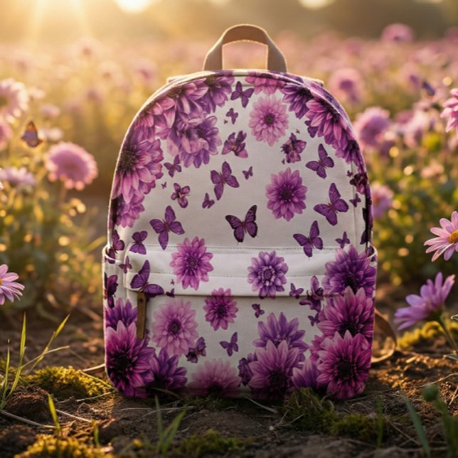 Rosy Floral Backpack  Pink Flower Print (Creator Uploaded)