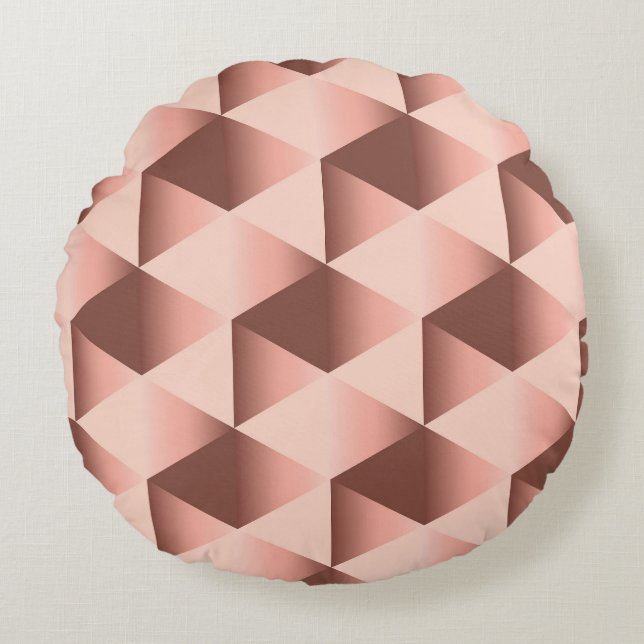 Rosy geometry: pale abstract motif. round cushion (Front)