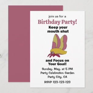Rosy Maple Moth Mouth Shut Focus On Goal Party Invitation