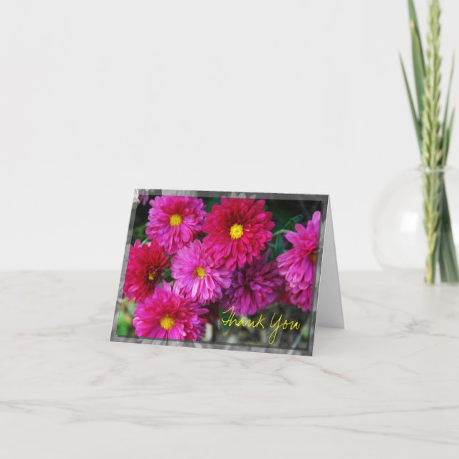 Rosy Mums Thank You Card (Front)