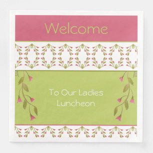 Rosy Pink And Lime Green Napkin