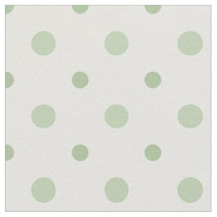 Rosy Posy Green Polka Dot on Textured White Fabric