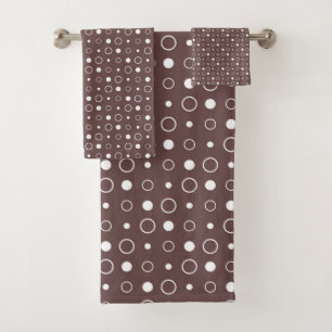 Rosy Red and White dots Bath Towel Set