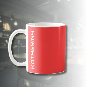 Rosy Red Solid Colour Classic Personalised Coffee Mug