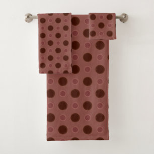 Rosy Reds Polka Dots Bath Towel Set