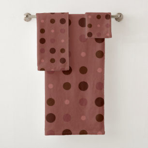 Rosy Reds Polka Dots Bath Towel Set