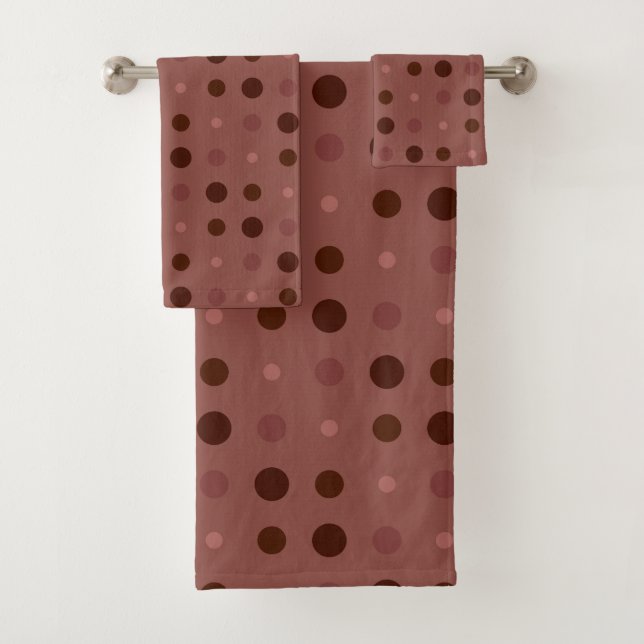 Rosy Reds Polka Dots Bath Towel Set (Insitu)