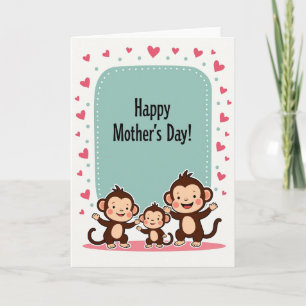 Rosy Simian Mothers Day Card
