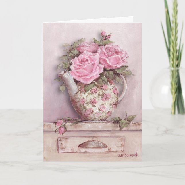 Rosy Tea Pot Card (Front)
