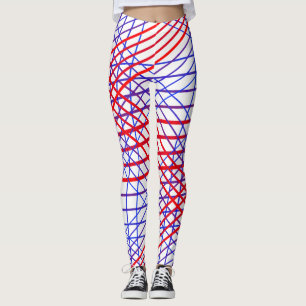 Rot Blau Leggings