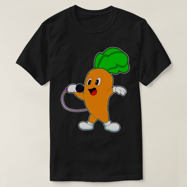 rot Singer Microphone Music T-Shirt (Design Front)