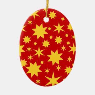 Rot und Gold Ceramic Tree Decoration