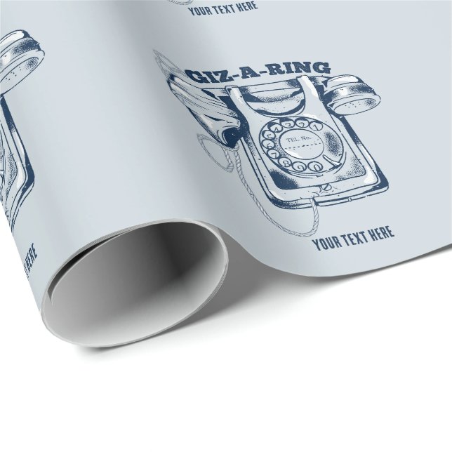 Rotary dial telephone Blue Wrapping Paper (Roll Corner)