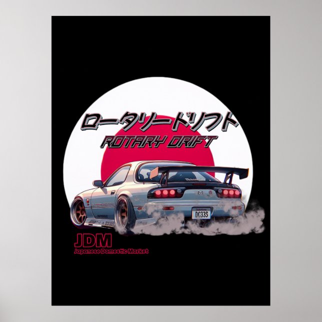 Rotary Drift RX-7 - Japanese Street Legend Poster (Front)