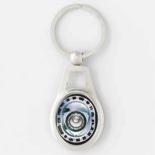 Rotary Oval Metal Keychain