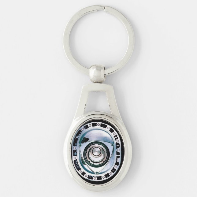Rotary Oval Metal Keychain (Front)