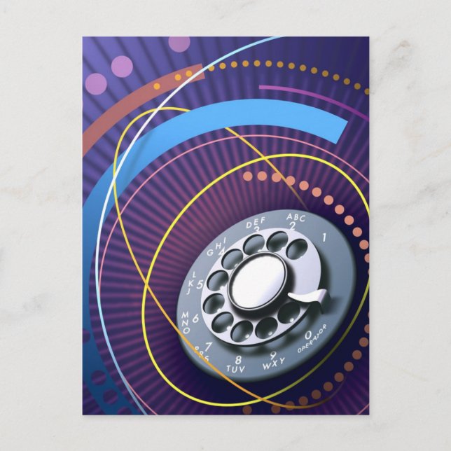 Rotary Phone Abstract Design Postcard (Front)