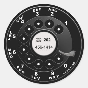 Rotary Phone Dial Classic Round Sticker