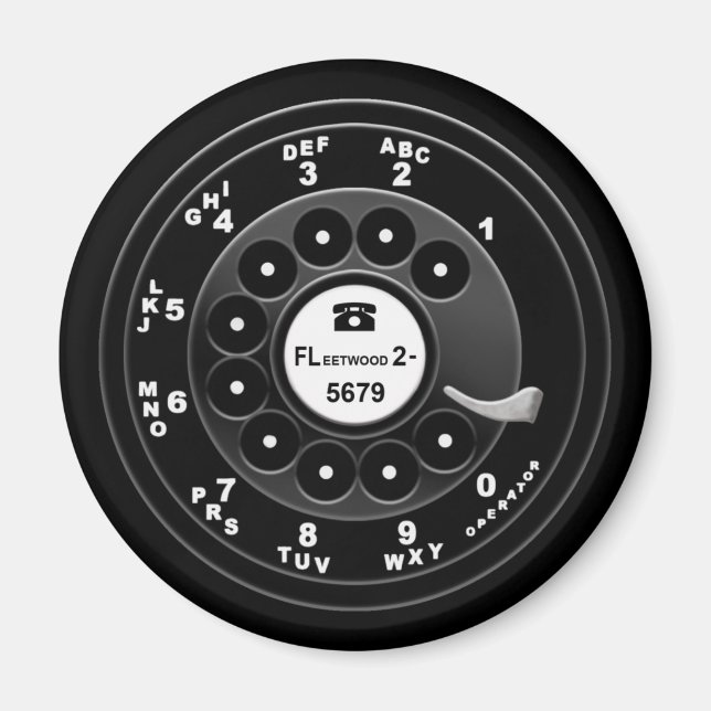 Rotary Phone Dial -Custom 921 Magnet (Front)