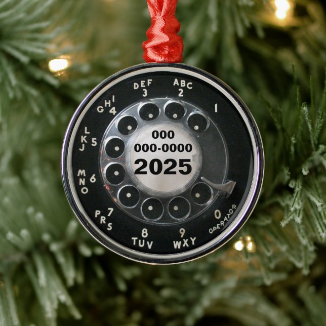 Rotary Phone Dial Ornament (Tree)