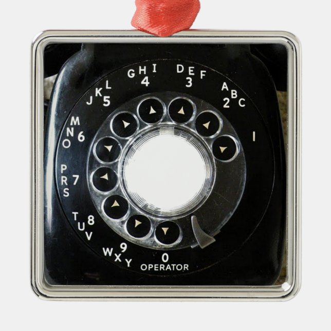 Rotary Phone Metal Tree Decoration (Front)