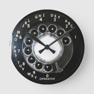 Rotary Phone Round Clock