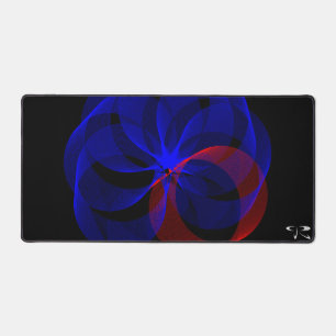 Rotating Blue Accent Geometric Gaming Mouse Pad
