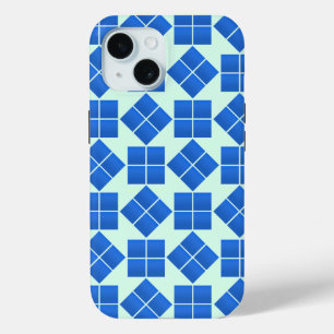 Rotating Blue Squares iPhone 15 Case