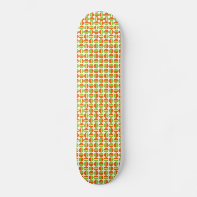 Rotating Circles - Green and Orange Skateboard (Front)