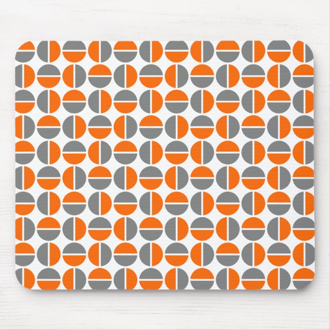 Rotating Circles - Orange and Grey Mouse Pad (Front)