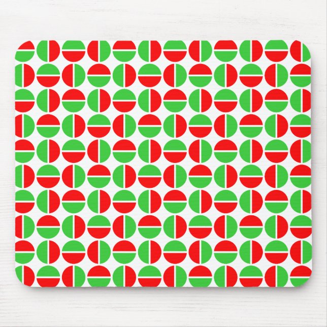 Rotating Circles - Red and Green Mouse Pad (Front)
