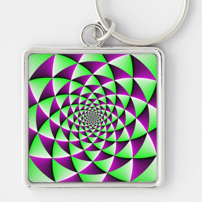 Rotating optical illusion effect key ring (Front)