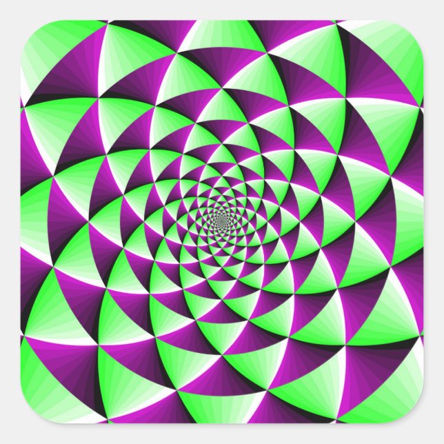 Rotating optical illusion effect square sticker (Front)