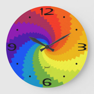 Rotating Spectrum Colour Wheel Modern Wall Clock