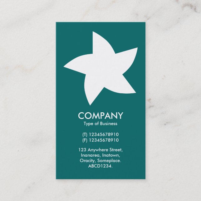 Rotating Star - Teal Green 006666 Business Card (Front)