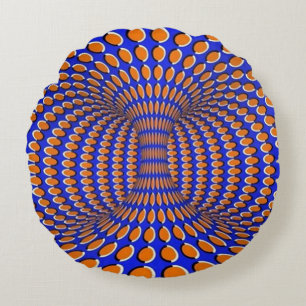 Rotating Vortex Optical Illusion Round Cushion