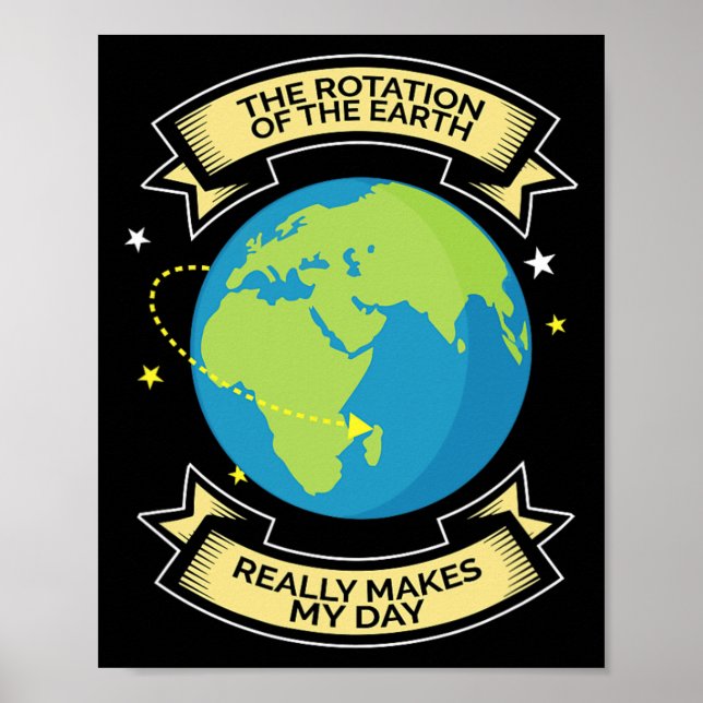 Rotation Of Earth Makes My Day Science Tee  Poster (Front)
