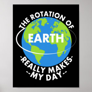 Rotation Of Earth Really Makes My Day Funny Earth  Poster