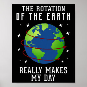 Rotation Of The Earth Makes My Day Science Teacher Poster