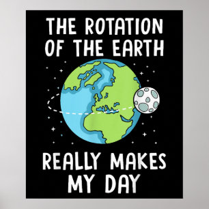 Rotation the Earth Makes My Day Science Earth Day Poster