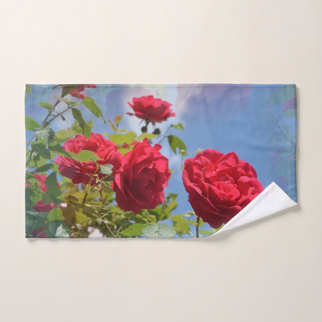 Rote Gartenrosen Hand Towel (Hand Towel)