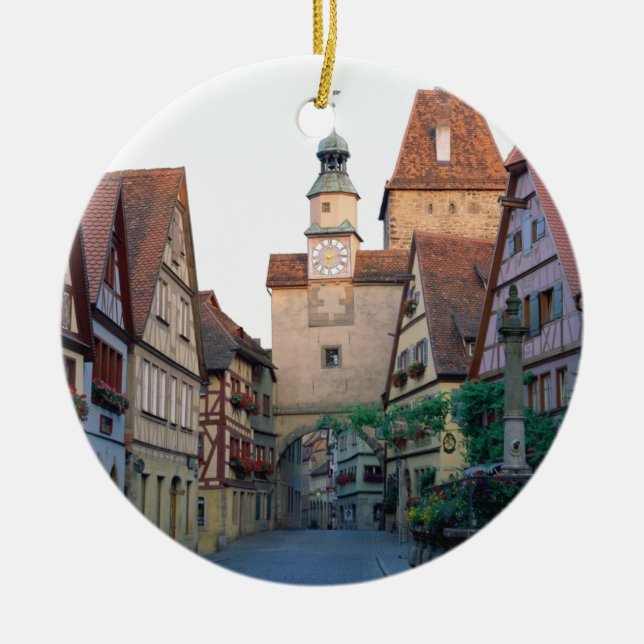 Rothenburg city, Germany Ceramic Tree Decoration (Front)