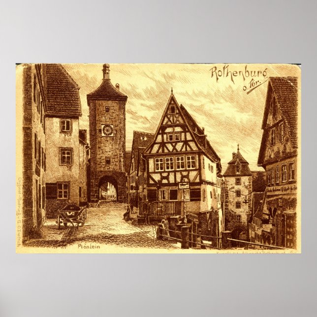 Rothenburg Germany 1907 vintage Poster (Front)