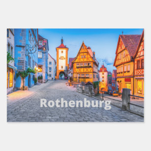 Rothenburg, Germany Street City View  Wrapping Paper Sheet