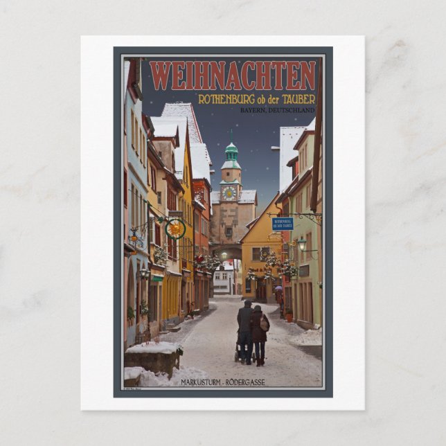 Rothenburg - Markusturm Christmas Holiday Postcard (Front)