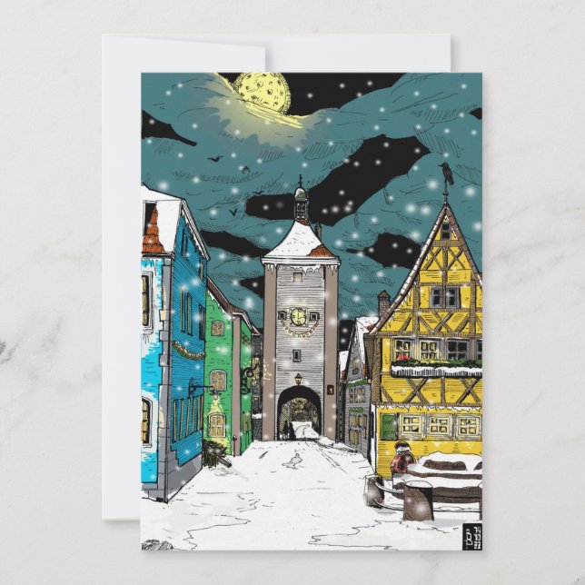 Rothenburg ob der Tauber Germany at Christmas Holiday Card (Front)