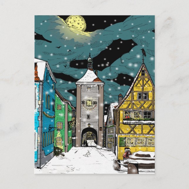 Rothenburg ob der Tauber Germany at Christmas Postcard (Front)