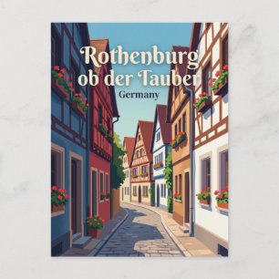Rothenburg ob der Tauber Old Town Alley Germany Postcard